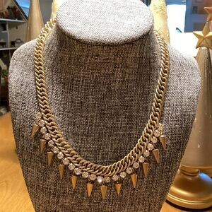 Adorable Brand Matte Goldtone Finish Heavy Link and CZ Necklace